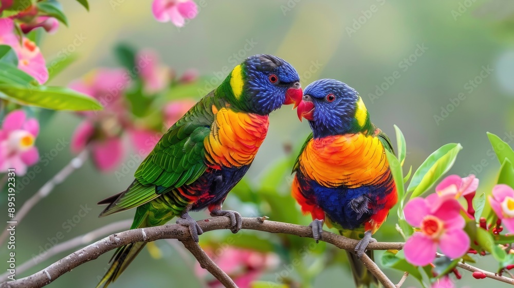 Naklejka premium Pair of stunning birds viewing each other