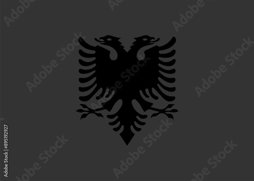 Albania flag original black and white