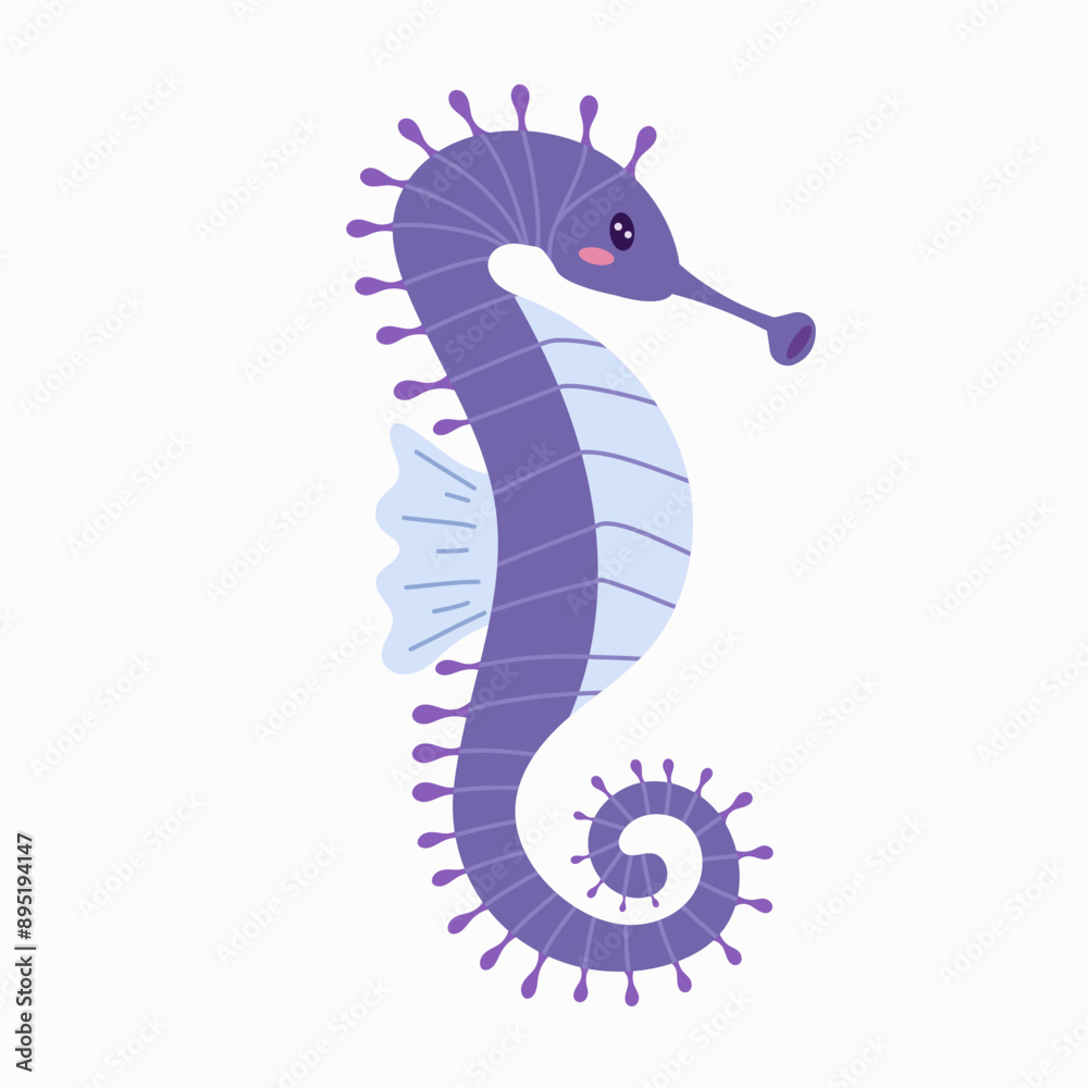 Cute seahorse for children background. Under the sea, water animal character, ocean fauna. Flat vector design. Cute seahorse for children background. Under the sea, water animal character, ocean fauna. Flat vector design.
