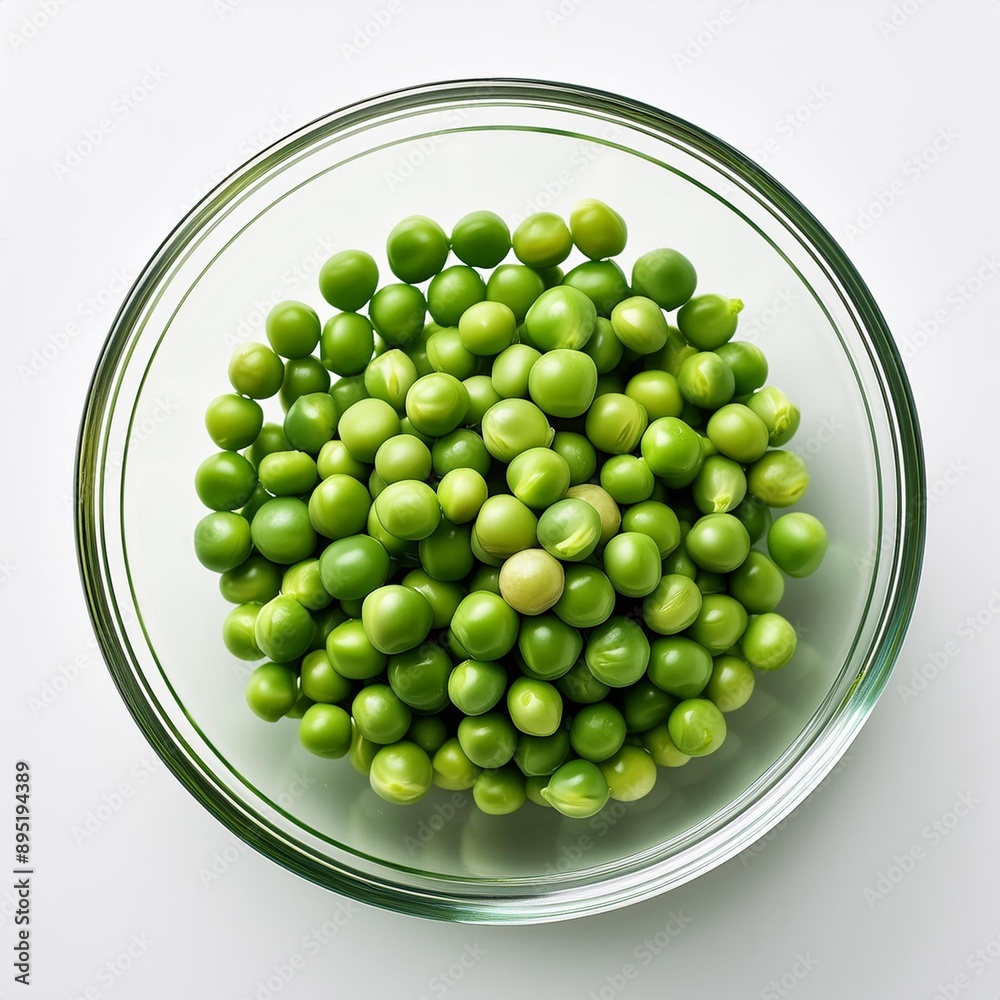 green peas in a glass bowl