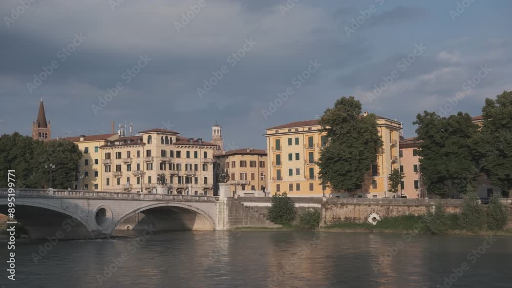 Panorama on the historic center of Verona with the Adige river, Verona Italy Panorama on the historic center of Verona with the Adige river, Verona Italy