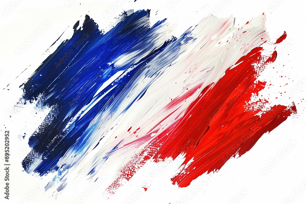 France hand painted national flag