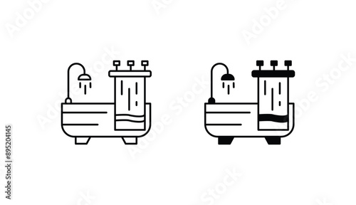 Bathtub icon design with white background stock illustration