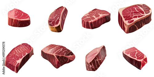 Multiple graphical illustrations of beef