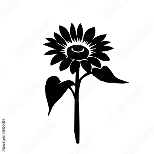 Sunflower icon. Abstract decorative sunflower silhouettes. Vector illustration sunflower  isolated on white background.