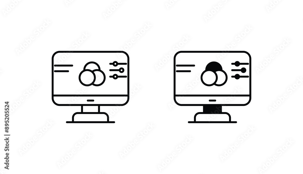  Color balance icon design with white background stock illustration
