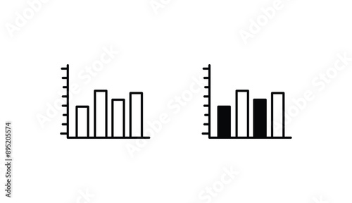  Histogram icon design with white background stock illustration