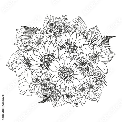 Coloring page for adults and children.