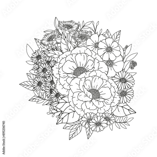 Coloring page for adults and children.