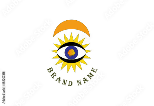 logo for a school of esotericism or astrology, kabbalah in blue and gold colors 