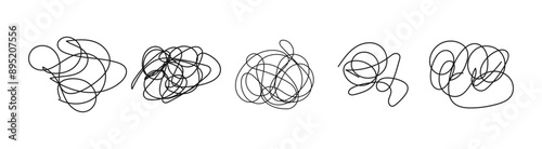 Depressed symbols, bad mood, psychological disorder, depression icon set