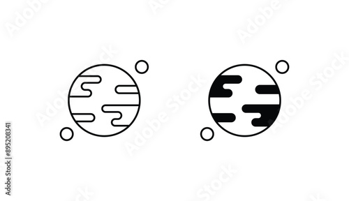 Uranus icon design with white background stock illustration