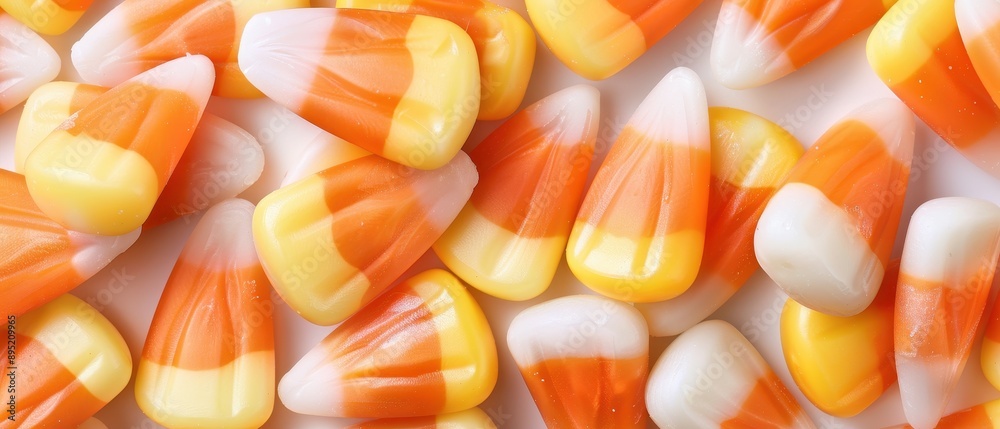 A close up of many orange and white corn cobs A close up of many orange and white corn cobs