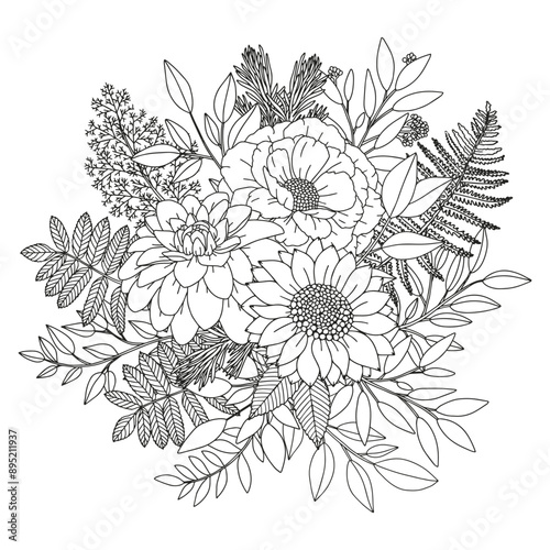 Coloring page for adults and children.