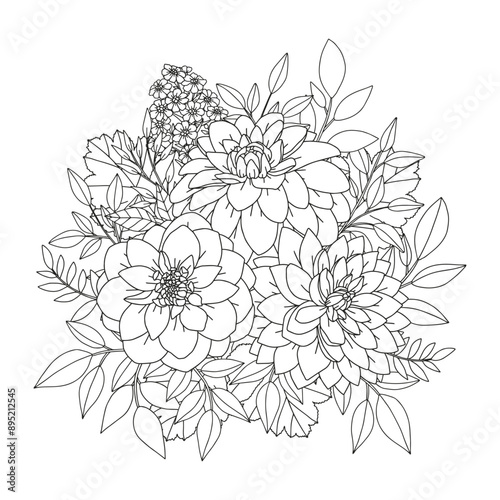 Coloring page for adults and children.