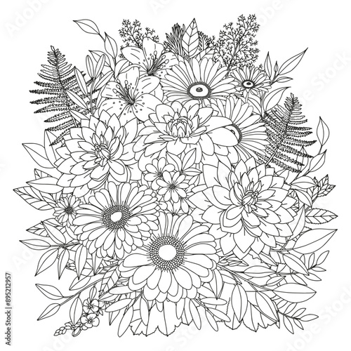 Coloring page for adults and children.