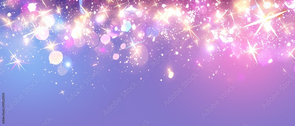 Abstract image of sparkling lights and bokeh on a colorful gradient background. Concept of celebration and festivity Abstract image of sparkling lights and bokeh on a colorful gradient background. Concept of celebration and festivity