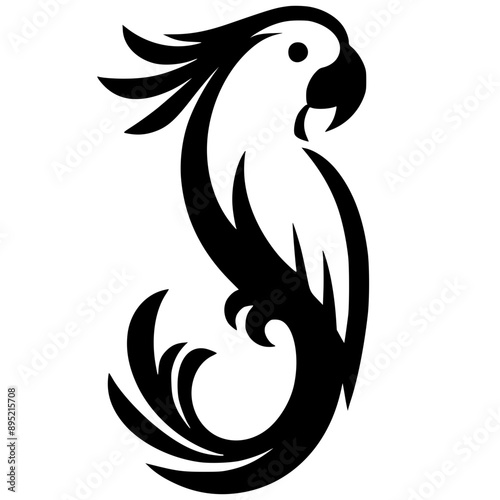 Silhouette of a macaw bird