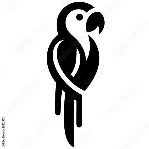 Silhouette of a macaw bird