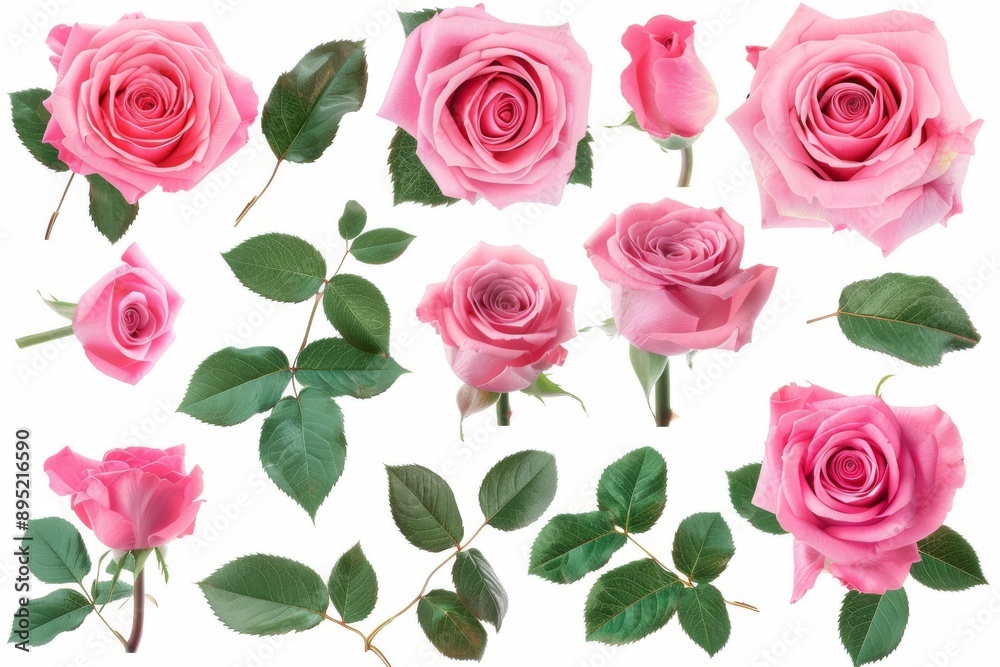 An elegant seamless pattern with pink roses on a white background. An elegant seamless pattern with pink roses on a white background.