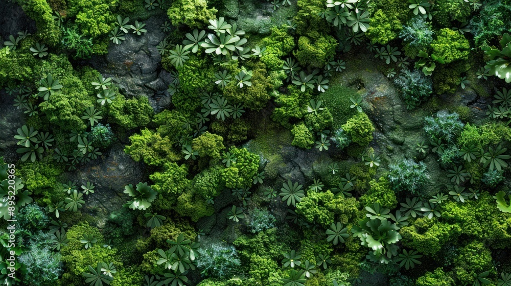 Fototapeta premium Lush Green Mossy Wall
