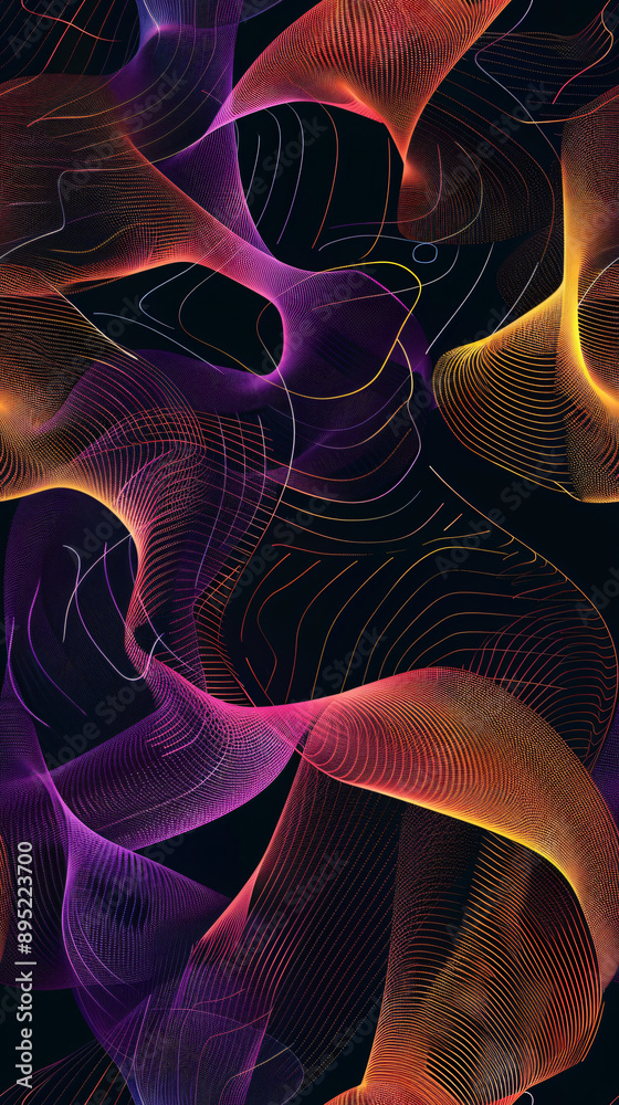 Fototapeta premium Abstract background forming an elegant and colorful wavy pattern, perfect for technological and futuristic designs