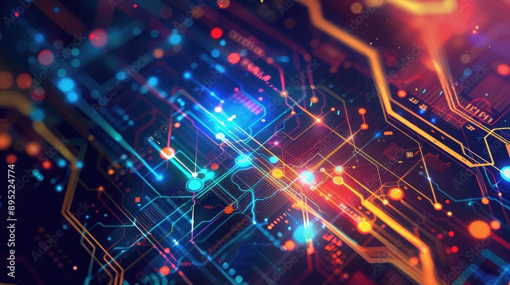 Obraz premium Abstract high technology background. Ai generation