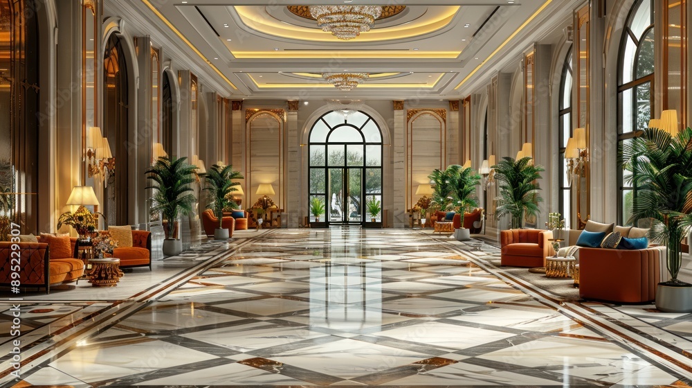Obraz premium Luxury Hotel Lobby Interior Design