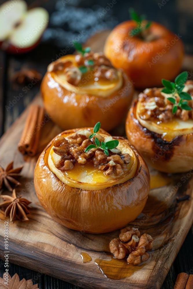 Apples baked with honey and nuts, covered in spices that warm the soul and awaken the senses. Warm sweetness with a spicy touch of apples and spices. Apples baked with honey and nuts, covered in spices that warm the soul and awaken the senses. Warm sweetness with a spicy touch of apples and spices.
