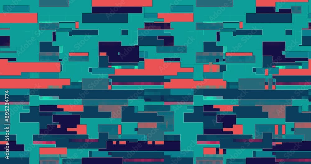Retro abstract brick animation, loop background. Colorful pattern loop. Vector Pixel art 8 bit	