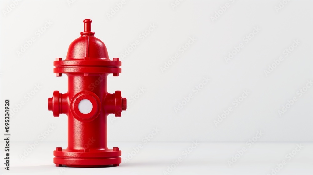 Illustration of a classic red fire hydrant on a white background. Red ...
