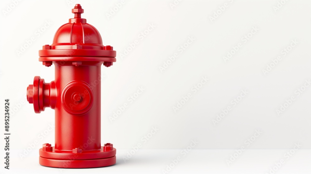 Illustration of a classic red fire hydrant on a white background. Red ...