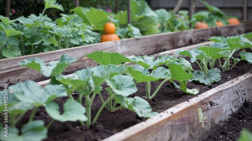 pumpkin seeds in raised beds generative ai