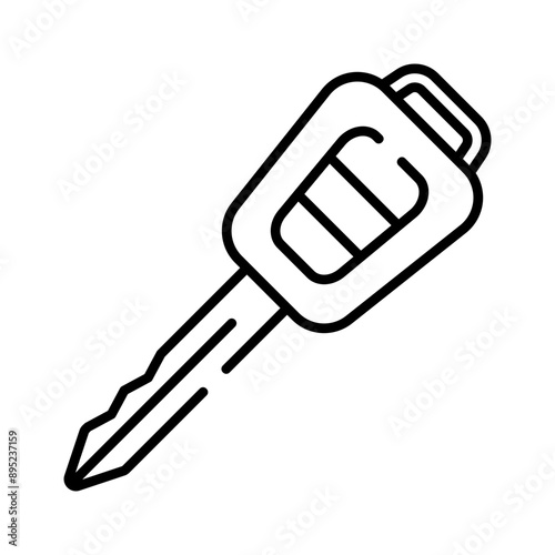 Car key black line icon