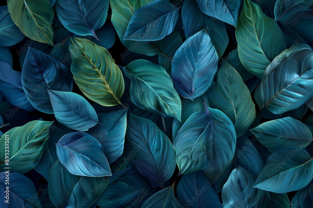 An abstract green pattern in a tropical leaf background, featuring leaves of Spathiphyllum cannifolium An abstract green pattern in a tropical leaf background, featuring leaves of Spathiphyllum cannifolium