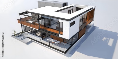 Modern House with Open Floor Plan and Roof Terrace