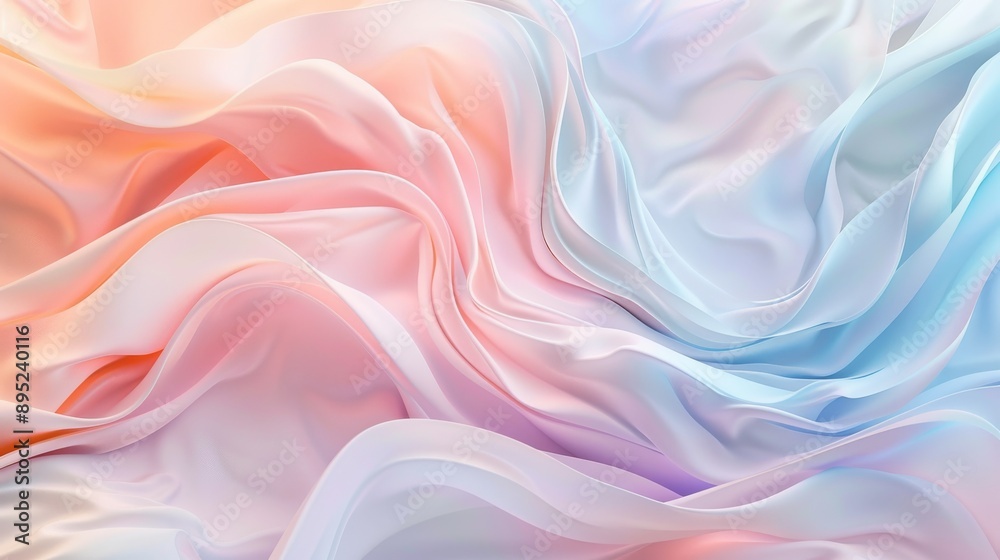 Obraz premium Soft pastel waves on a subtle abstract background. For designing apps or products.