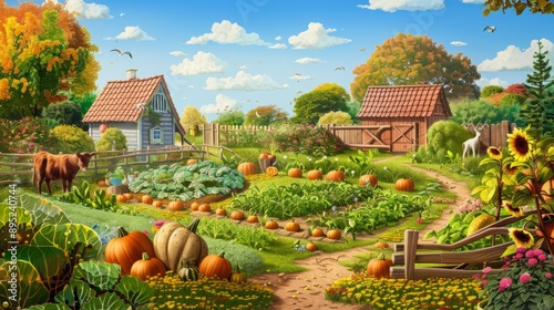 pumpkin planting on farm generative ai