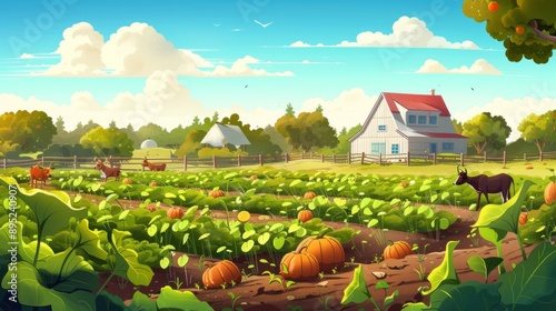 pumpkin planting on farm generative ai