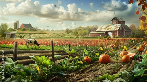 pumpkin planting on farm generative ai