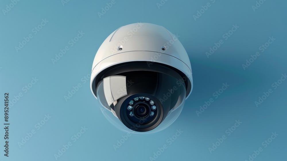 SECURITY CAMERA ON BLUE BACKGROUND SECURITY CAMERA ON BLUE BACKGROUND