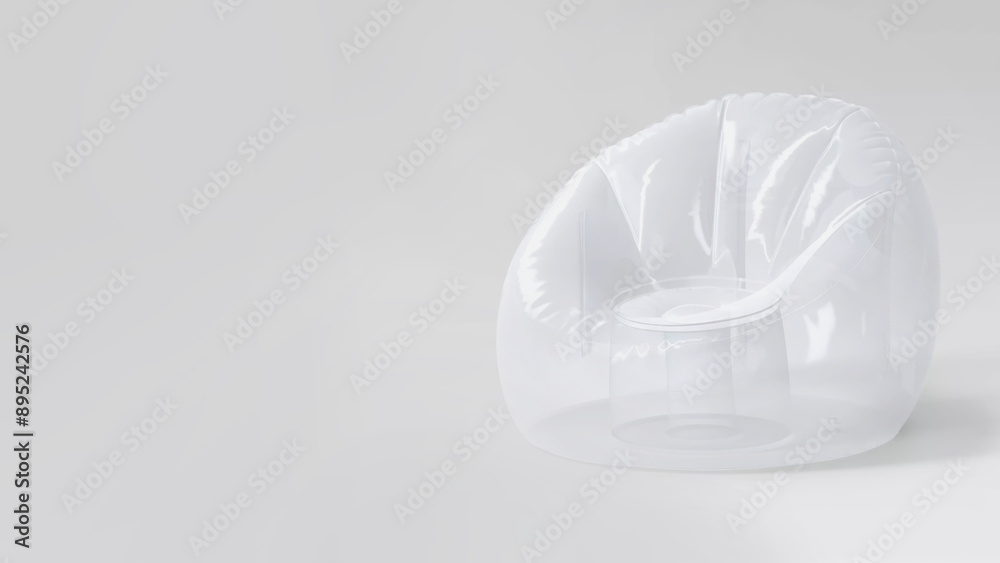 Closeup of white inflatable dorm chair on copy-space background. Closeup of white inflatable dorm chair on copy-space background.