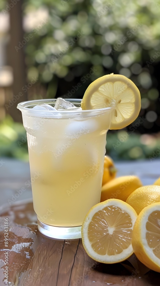 Refreshing Iced Lemonade with Lemon Slices Refreshing Iced Lemonade with Lemon Slices
