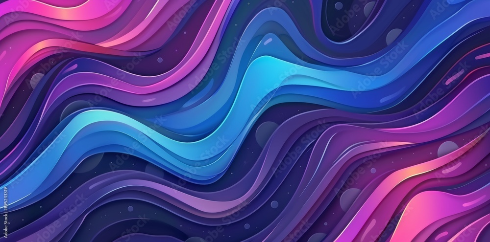 An illustration of soft curving waves in teal blue, pastel purple, and corn flower blue colors is suitable for use as wallpaper, background, or texture. An illustration of soft curving waves in teal blue, pastel purple, and corn flower blue colors is suitable for use as wallpaper, background, or texture.