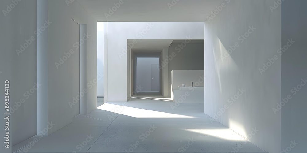 Modern Minimalist White Interior Design With Sunlight Modern Minimalist White Interior Design With Sunlight