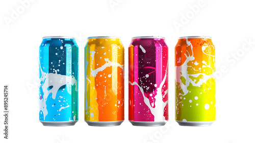 Energy Drinks canned isolated on transparent background, PNG