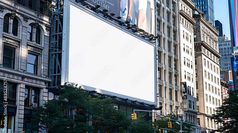 billboard mock-up among sky scrapers in New York billboard mock-up among sky scrapers in New York