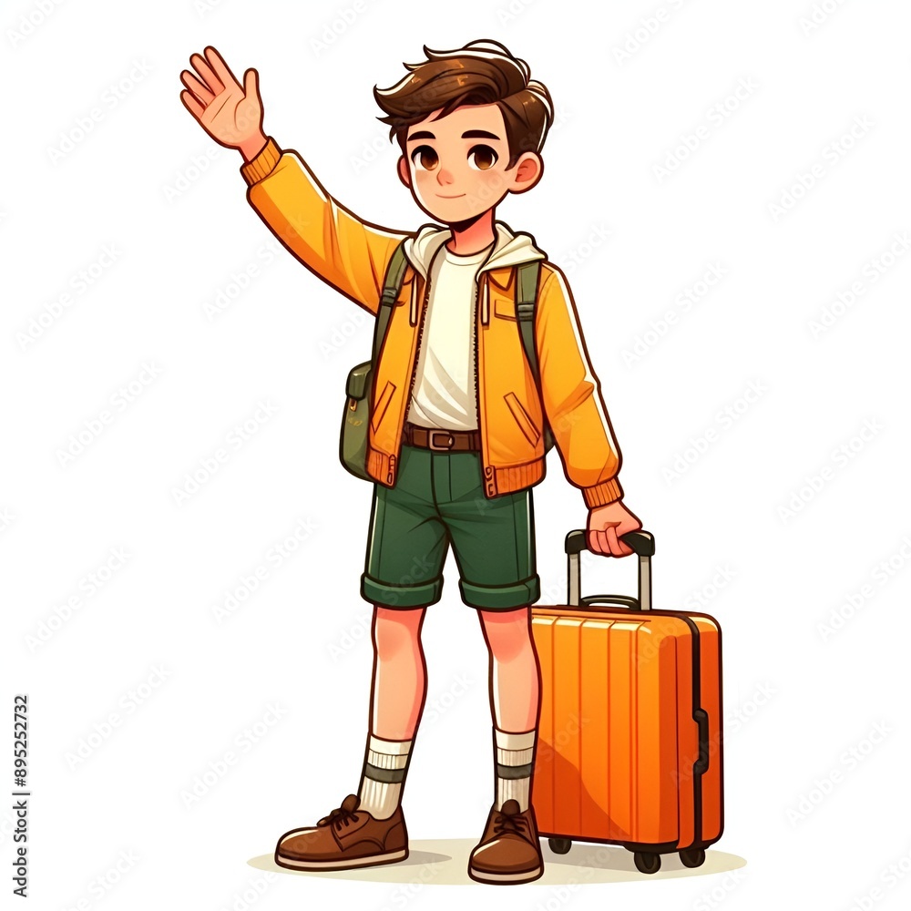 person with suitcase. Generative AI person with suitcase. Generative AI