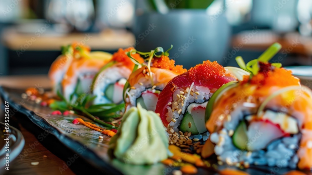 Colorful Homemade Sushi Rolls Colorful Homemade Sushi Rolls