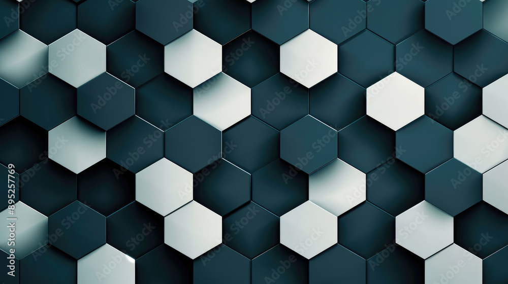 Modern Abstract Geometric Hexagonal Pattern in Dark and Light Tones for Background or Wallpaper Modern Abstract Geometric Hexagonal Pattern in Dark and Light Tones for Background or Wallpaper